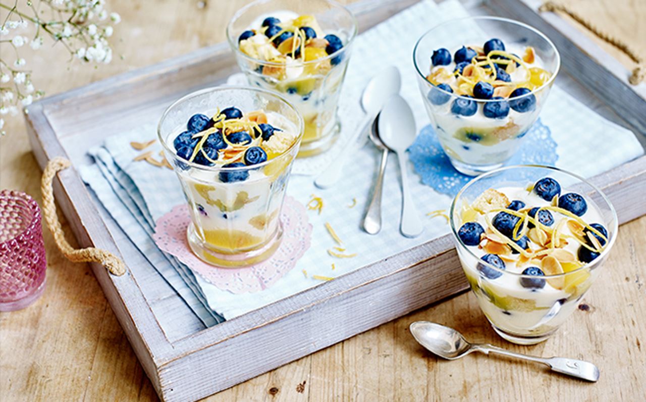 recipe image Blueberry Lemon Curd Trifles