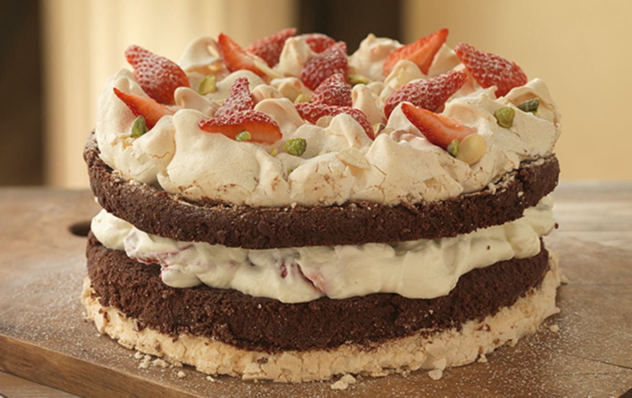recipe image Chocolate Brownie Meringue Cake
