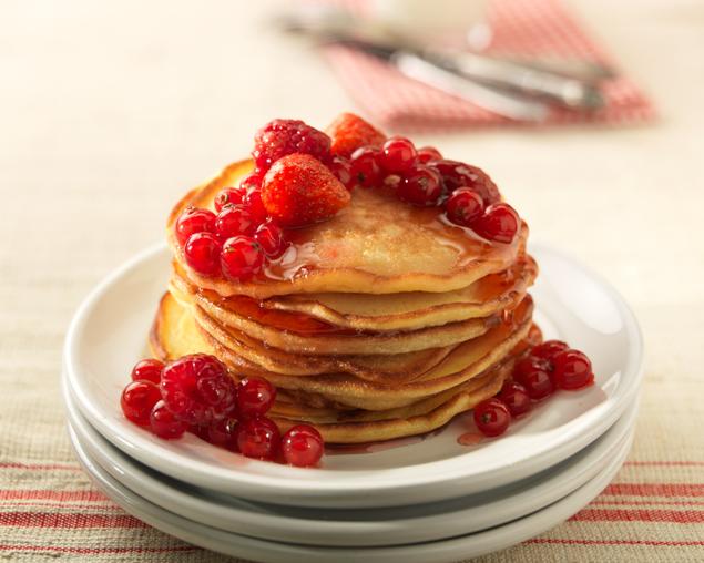 American Pancakes with Fruits & Honey | Bake With Stork