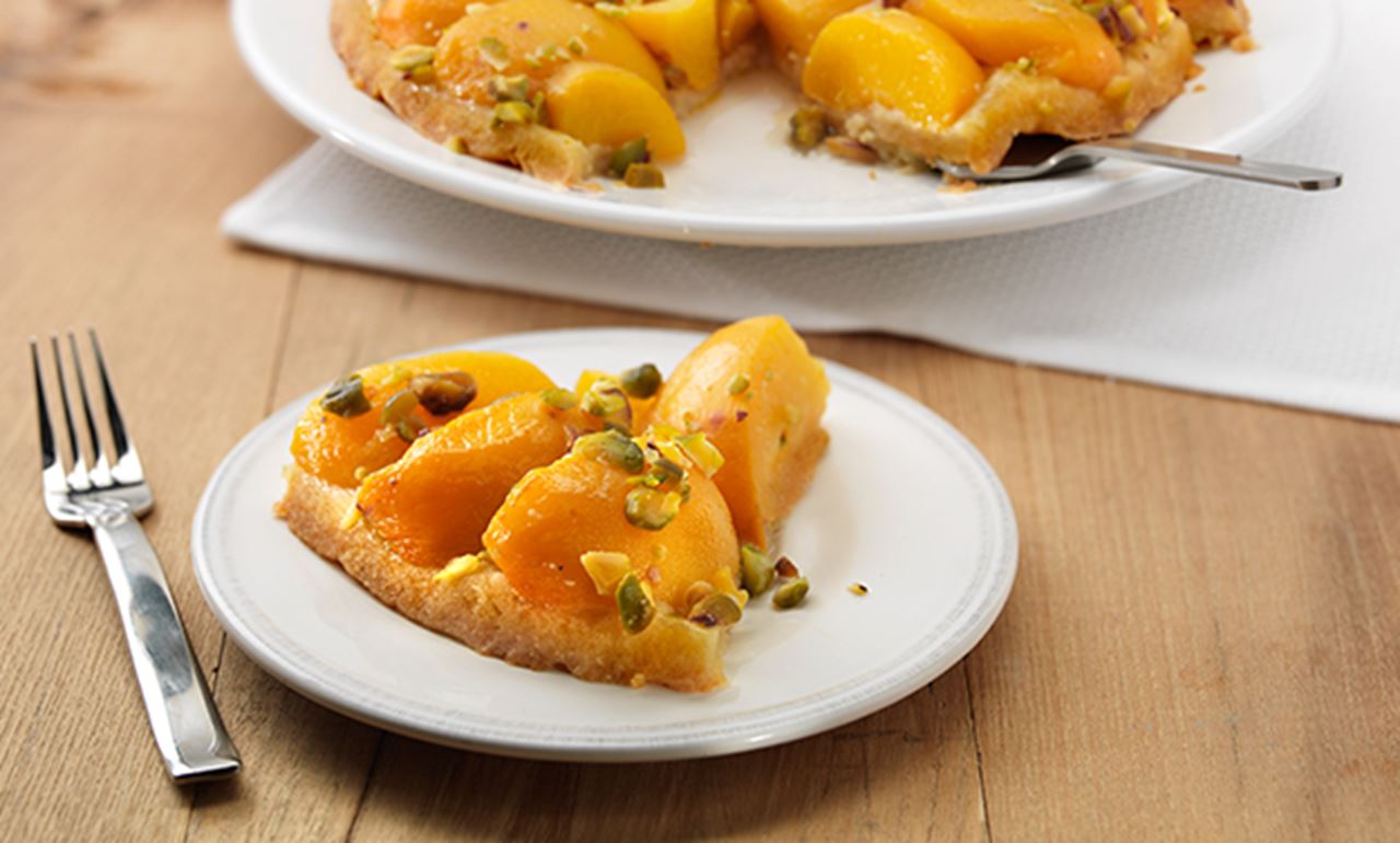 recipe image Upside-Down Peach Tart