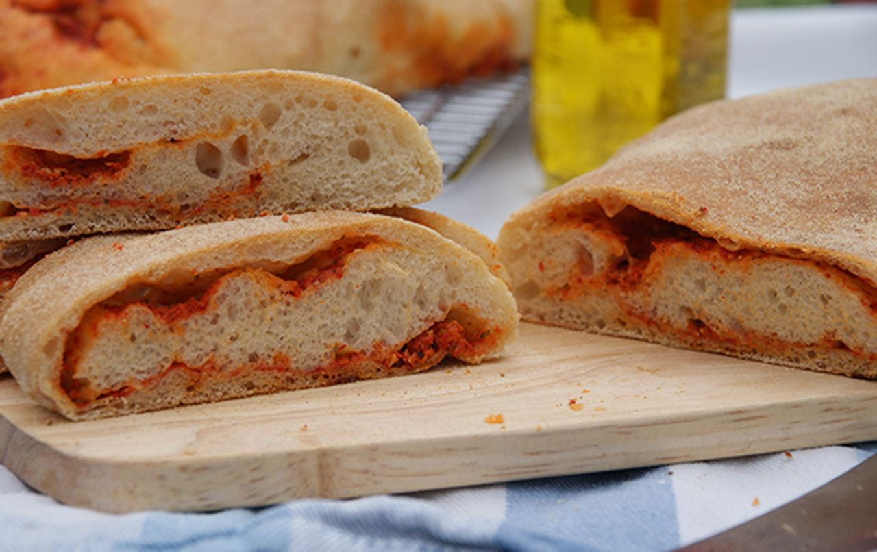 recipe image Red Pepper Swirl Ciabatta