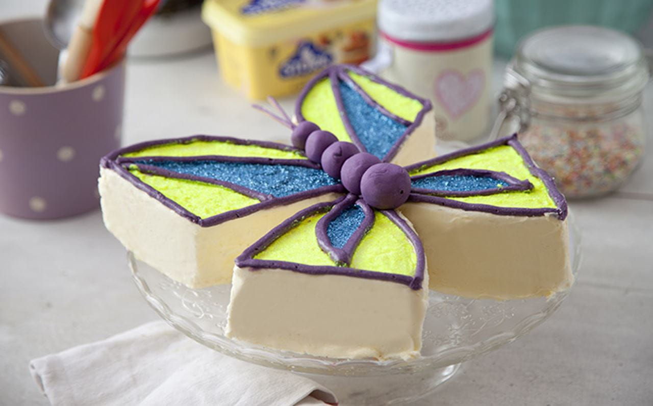 recipe image Glittery Butterfly Cake