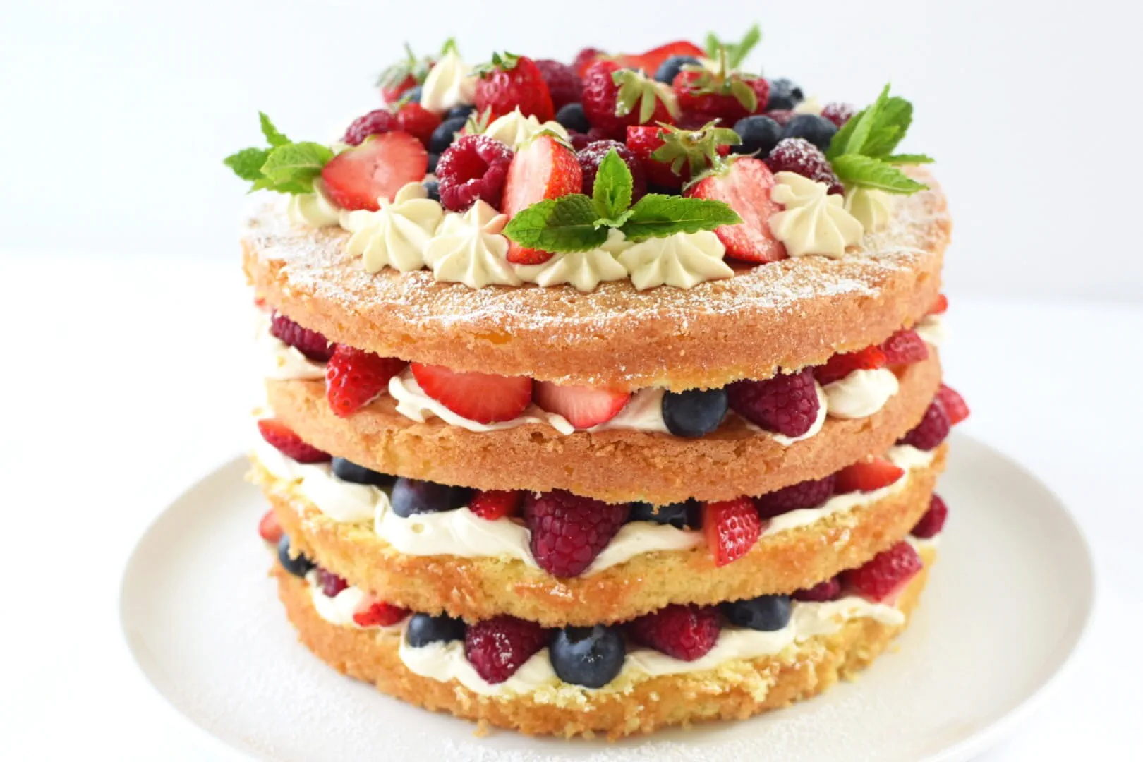 Summer Fruit Celebration Cake | Bake With Stork