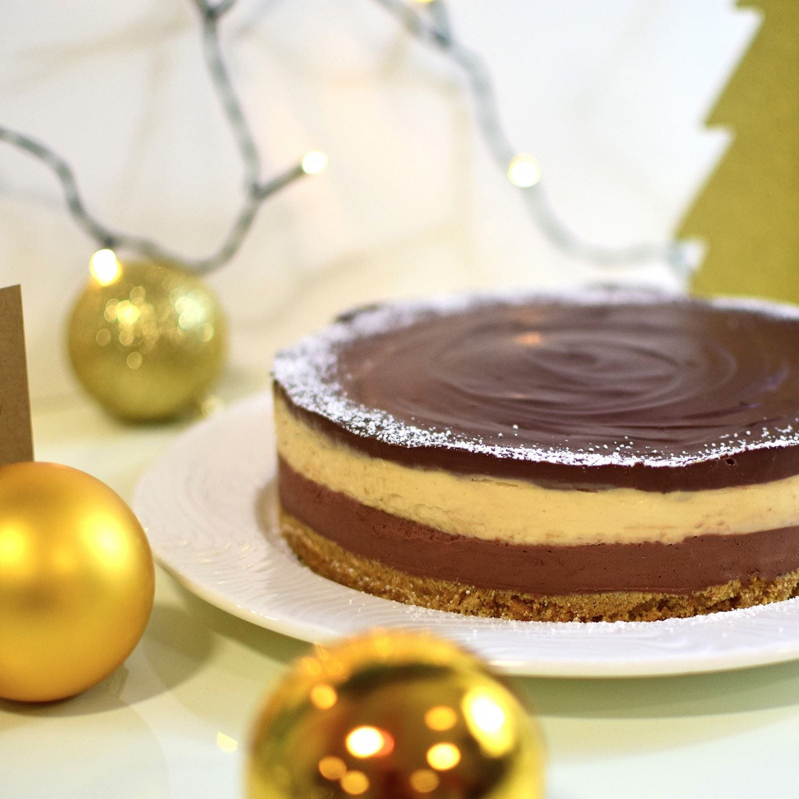 recipe image Salted Peanut Butter and Chocolate Cheesecake