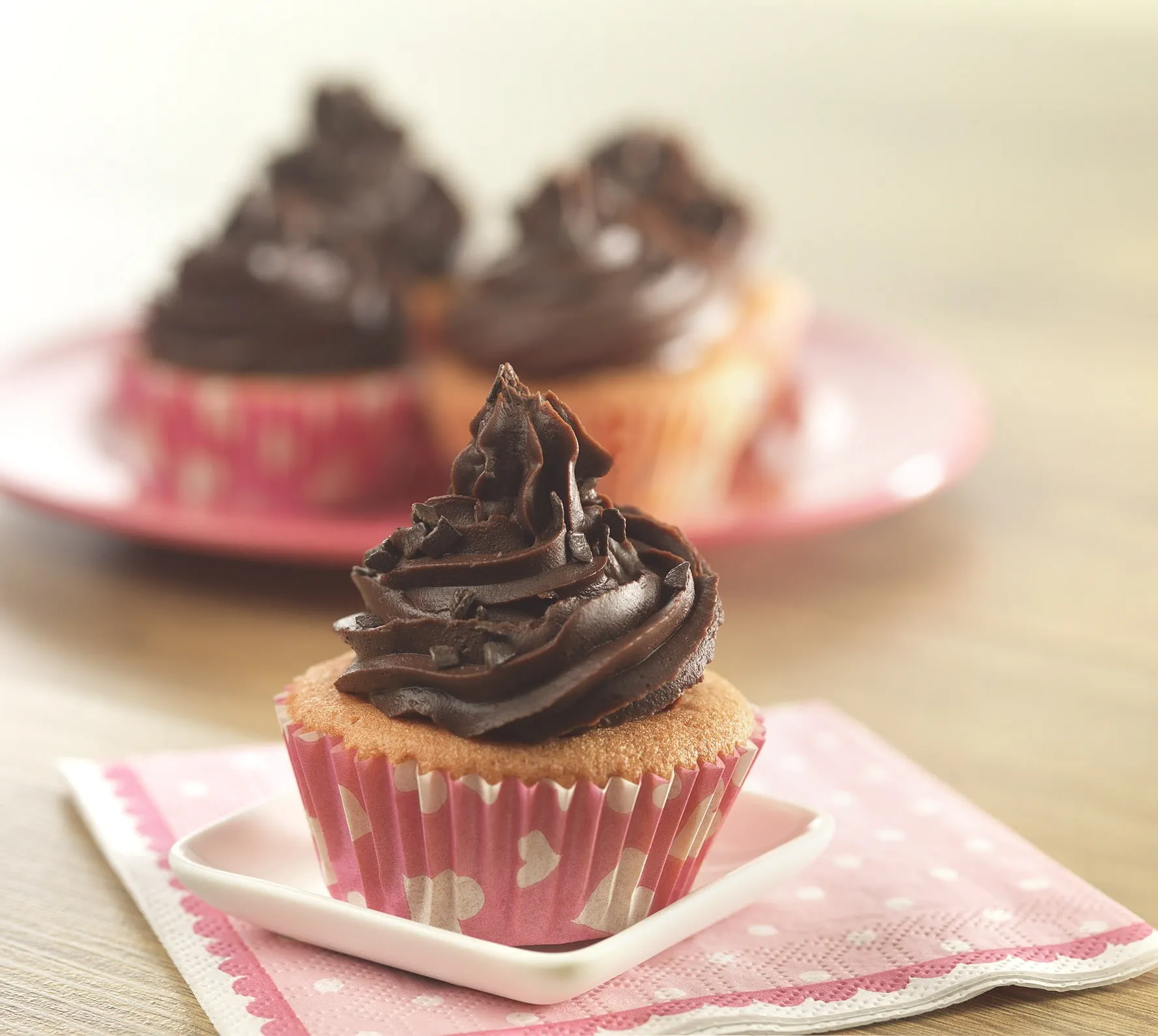Cupcakes with Salted Chocolate Ganache Bake With Stork