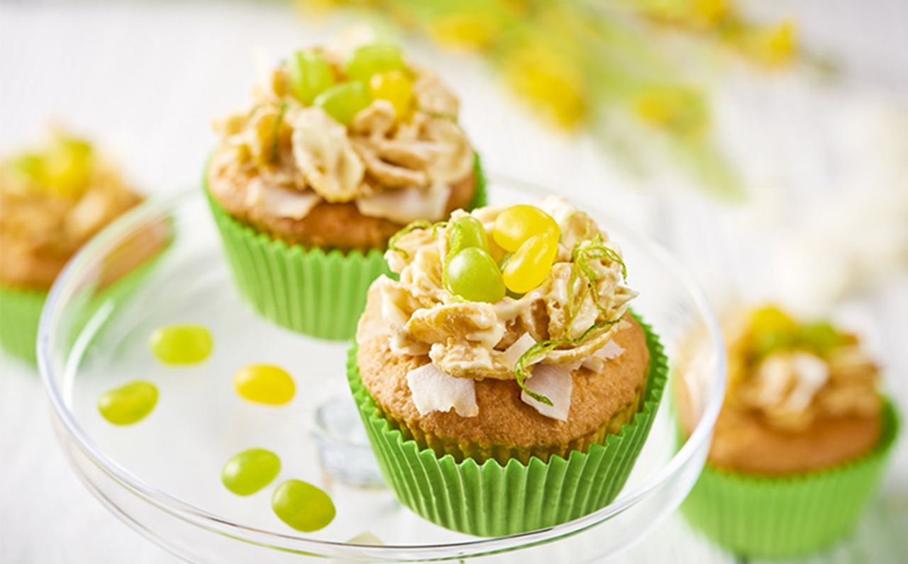 recipe image Easter Nest Coconut & Lime Cupcakes