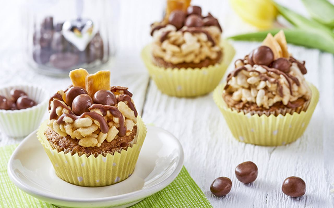 recipe image Easter Nest Sticky Toffee Cupcakes