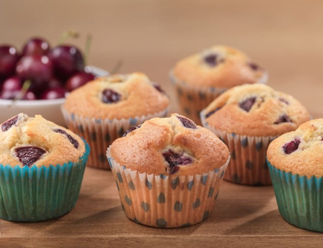 recipe image Cherry and Almond Muffins