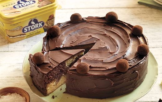 recipe image Chocolate Salted Caramel Marble Cake