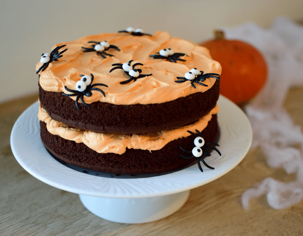 recipe image Creamy Halloween chocolate orange cake